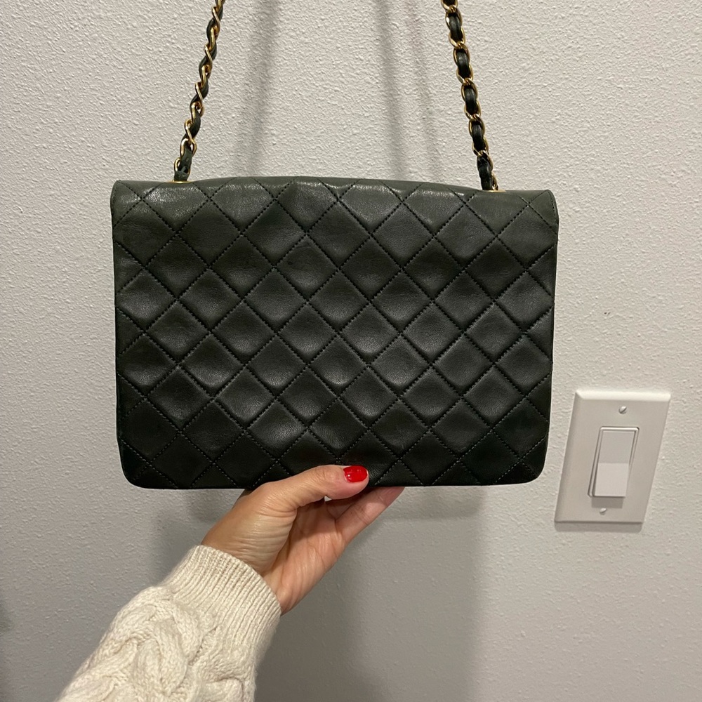 Authentic RARE Vintage Chanel Forest Green Bag - Picture 11 of 15